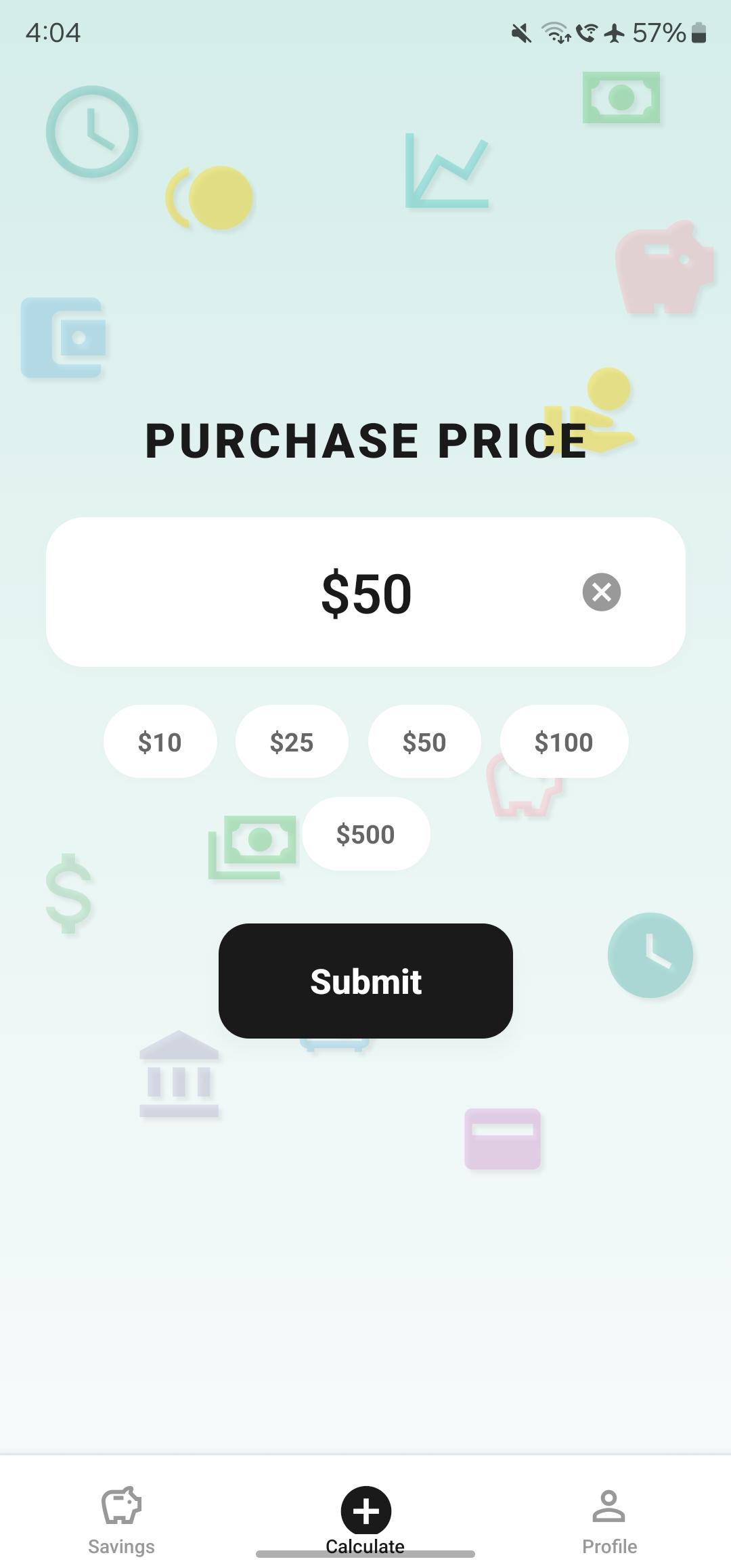 Enter purchase price